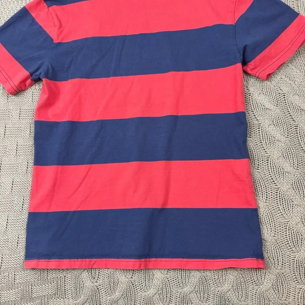 Polo by Ralph Lauren Boys Youth Red & Blue Color Block Striped Tee - 8